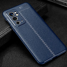 Soft Silicone Gel Leather Snap On Case Cover WL1 for OnePlus 9RT 5G Blue