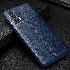 Soft Silicone Gel Leather Snap On Case Cover WL1 for Realme GT 5G Blue