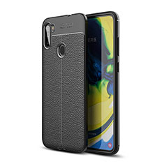 Soft Silicone Gel Leather Snap On Case Cover WL1 for Samsung Galaxy A11 Black