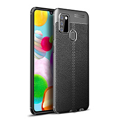 Soft Silicone Gel Leather Snap On Case Cover WL1 for Samsung Galaxy A21s Black