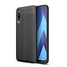 Soft Silicone Gel Leather Snap On Case Cover WL1 for Samsung Galaxy A70 Black