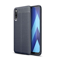 Soft Silicone Gel Leather Snap On Case Cover WL1 for Samsung Galaxy A70 Blue
