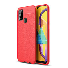 Soft Silicone Gel Leather Snap On Case Cover WL1 for Samsung Galaxy M21s Red
