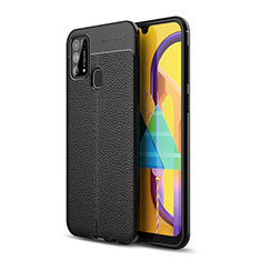 Soft Silicone Gel Leather Snap On Case Cover WL1 for Samsung Galaxy M31 Black