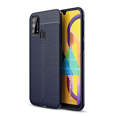 Soft Silicone Gel Leather Snap On Case Cover WL1 for Samsung Galaxy M31 Prime Edition Blue