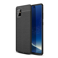 Soft Silicone Gel Leather Snap On Case Cover WL1 for Samsung Galaxy M60s Black