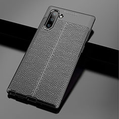 Soft Silicone Gel Leather Snap On Case Cover WL1 for Samsung Galaxy Note 10 5G Black