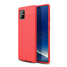 Soft Silicone Gel Leather Snap On Case Cover WL1 for Samsung Galaxy Note 10 Lite Red