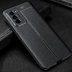 Soft Silicone Gel Leather Snap On Case Cover WL1 for Vivo iQOO 9 SE 5G Black