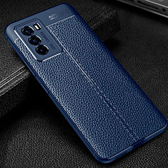 Soft Silicone Gel Leather Snap On Case Cover WL1 for Vivo iQOO 9 SE 5G Blue