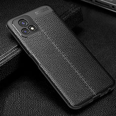 Soft Silicone Gel Leather Snap On Case Cover WL1 for Vivo iQOO U3x 5G Black