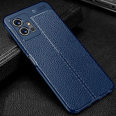 Soft Silicone Gel Leather Snap On Case Cover WL1 for Vivo iQOO Z6 5G Blue