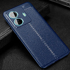 Soft Silicone Gel Leather Snap On Case Cover WL1 for Vivo T1 5G Blue
