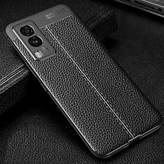 Soft Silicone Gel Leather Snap On Case Cover WL1 for Vivo V21e 5G Black