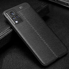 Soft Silicone Gel Leather Snap On Case Cover WL1 for Vivo V21s 5G Black