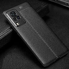 Soft Silicone Gel Leather Snap On Case Cover WL1 for Vivo X60 Pro 5G Black