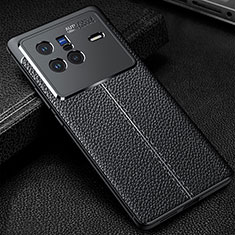 Soft Silicone Gel Leather Snap On Case Cover WL1 for Vivo X80 5G Black