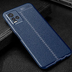 Soft Silicone Gel Leather Snap On Case Cover WL1 for Vivo Y21 Blue