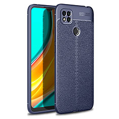 Soft Silicone Gel Leather Snap On Case Cover WL1 for Xiaomi POCO C3 Blue