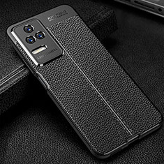 Soft Silicone Gel Leather Snap On Case Cover WL1 for Xiaomi Poco F4 5G Black