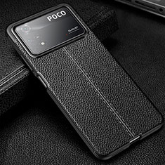 Soft Silicone Gel Leather Snap On Case Cover WL1 for Xiaomi Poco X4 Pro 5G Black