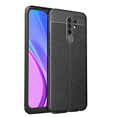 Soft Silicone Gel Leather Snap On Case Cover WL1 for Xiaomi Redmi 9 Black