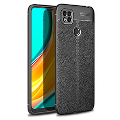 Soft Silicone Gel Leather Snap On Case Cover WL1 for Xiaomi Redmi 9 India Black