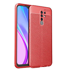 Soft Silicone Gel Leather Snap On Case Cover WL1 for Xiaomi Redmi 9 Prime India Red