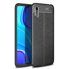 Soft Silicone Gel Leather Snap On Case Cover WL1 for Xiaomi Redmi 9A Black