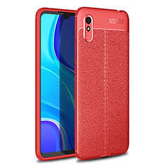 Soft Silicone Gel Leather Snap On Case Cover WL1 for Xiaomi Redmi 9A Red