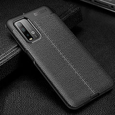 Soft Silicone Gel Leather Snap On Case Cover WL1 for Xiaomi Redmi 9T 4G Black