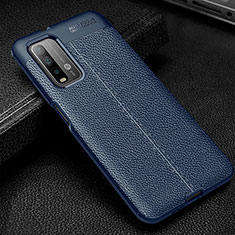 Soft Silicone Gel Leather Snap On Case Cover WL1 for Xiaomi Redmi 9T 4G Blue