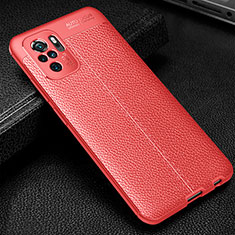 Soft Silicone Gel Leather Snap On Case Cover WL1 for Xiaomi Redmi Note 10 4G Red