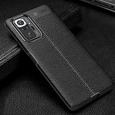 Soft Silicone Gel Leather Snap On Case Cover WL1 for Xiaomi Redmi Note 10 Pro 4G Black
