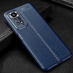 Soft Silicone Gel Leather Snap On Case Cover WL1 for Xiaomi Redmi Note 11 4G (2022) Blue