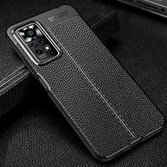 Soft Silicone Gel Leather Snap On Case Cover WL1 for Xiaomi Redmi Note 11 Pro 4G Black