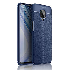 Soft Silicone Gel Leather Snap On Case Cover WL1 for Xiaomi Redmi Note 9 Pro Blue