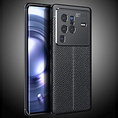 Soft Silicone Gel Leather Snap On Case Cover WL2 for Vivo X80 Pro 5G Black