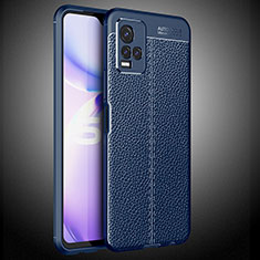Soft Silicone Gel Leather Snap On Case Cover WL2 for Vivo Y21t Blue
