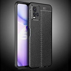 Soft Silicone Gel Leather Snap On Case Cover WL2 for Vivo Y32 4G Black