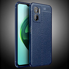 Soft Silicone Gel Leather Snap On Case Cover WL2 for Xiaomi Redmi 11 Prime 5G Blue