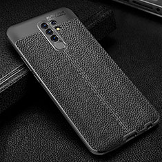 Soft Silicone Gel Leather Snap On Case Cover WL2 for Xiaomi Redmi 9 Black