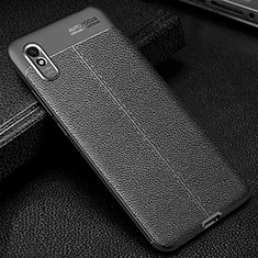 Soft Silicone Gel Leather Snap On Case Cover WL2 for Xiaomi Redmi 9A Black