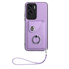 Soft Silicone Gel Leather Snap On Case Cover XK1 for Huawei Honor 90 Lite 5G Purple