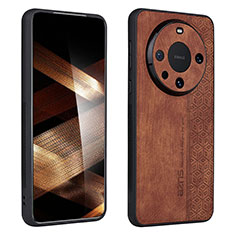 Soft Silicone Gel Leather Snap On Case Cover YZ1 for Huawei Mate 60 Pro+ Plus Brown