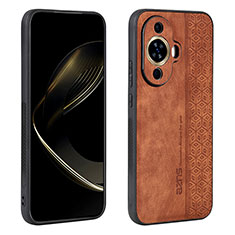 Soft Silicone Gel Leather Snap On Case Cover YZ1 for Huawei Nova 11 Pro Brown