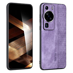 Soft Silicone Gel Leather Snap On Case Cover YZ1 for Huawei P60 Pro Clove Purple