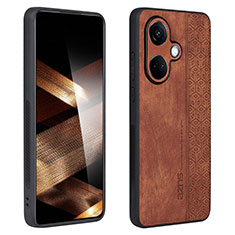 Soft Silicone Gel Leather Snap On Case Cover YZ1 for OnePlus Nord CE 3 5G Brown