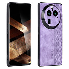 Soft Silicone Gel Leather Snap On Case Cover YZ1 for Oppo Find X6 Pro 5G Clove Purple