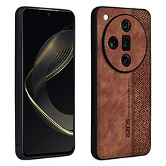 Soft Silicone Gel Leather Snap On Case Cover YZ1 for Oppo Find X7 Ultra 5G Brown